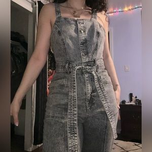 90s acid wash jean overalls
